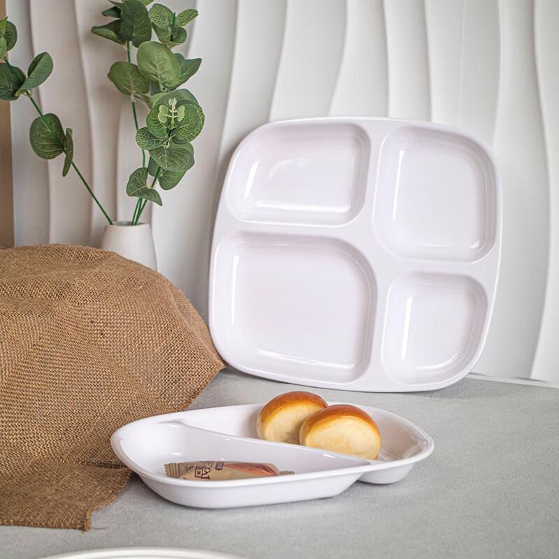 ZJ A5 High-Temp Melamine 10-inch 3-Compartment Dinner Plates (Pack of 10)