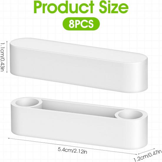 8Pcs Closet Rod End Caps Plastic Rod Spacer Cap Wire Shelf End Caps Closet System Parts for Wire Shelves(White)