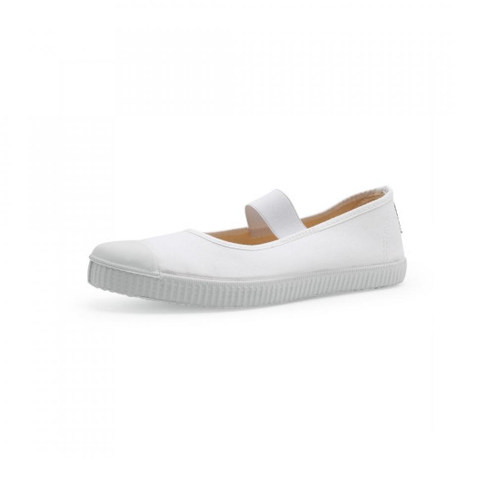 Victoria Shoes Konnichiwa Bonjour Cotton Elastico Flat Blanco 1168922 Blanco