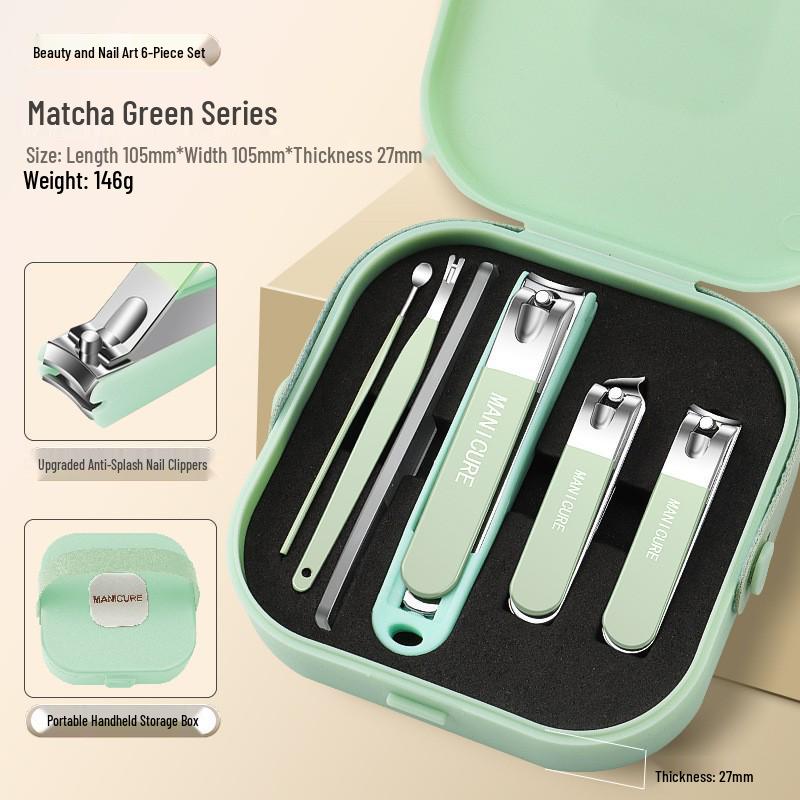 Handheld Nail Clipper Set: Anti-Splash Large Clippers & High-Grade Manicure Tools for Home Use