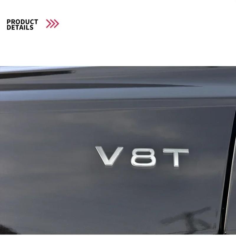 1.8T 2.0T 3.0T V6T V8T ABS badge stickers car rear trunk displacement decoration label