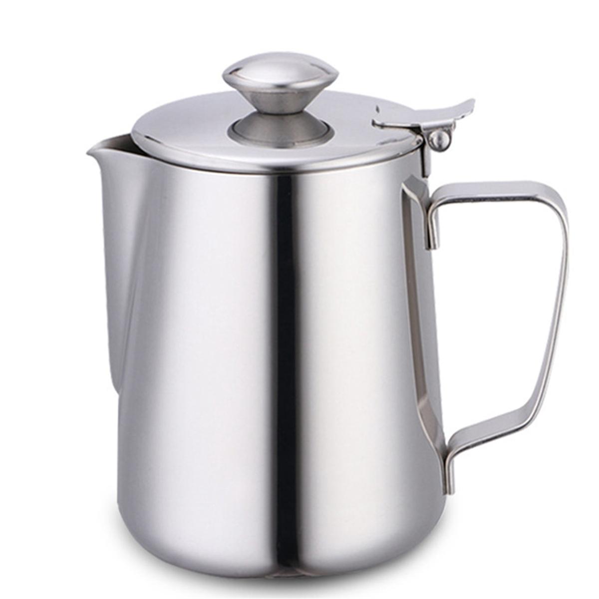 

2025+ Stainless Steel Pitcher with Lid, 67 Oz Large Metal Pot Milk Frothing Jug for Espresso Machines, Latte Art,Hot Water China Mainland
