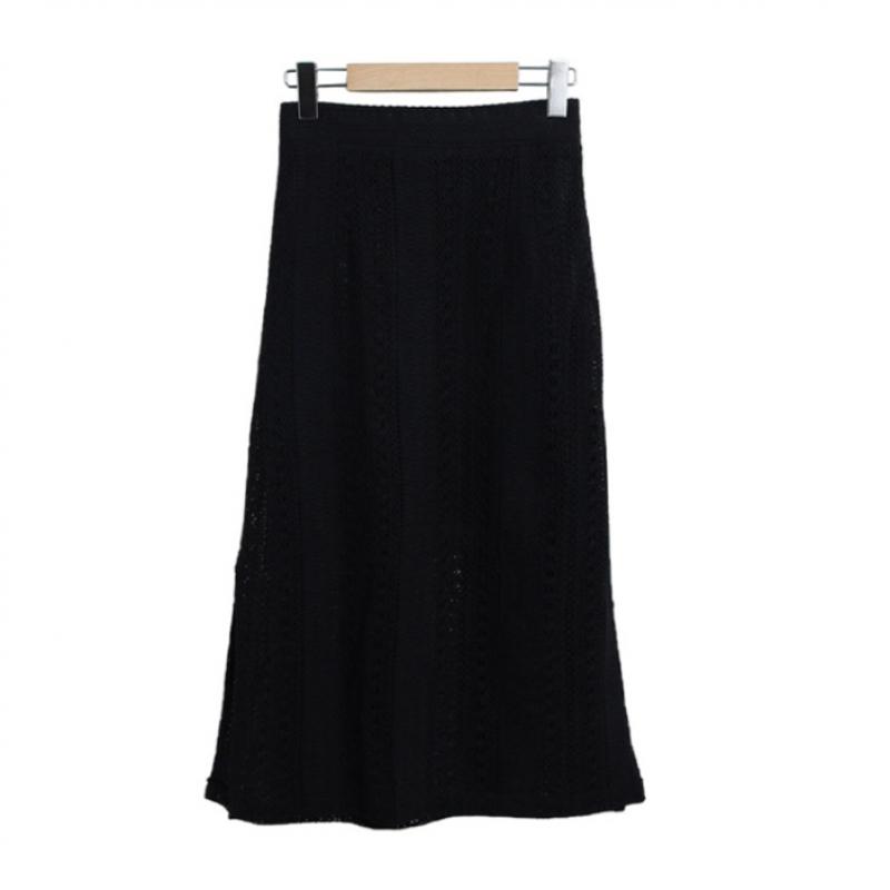 Shop   Ladies Korean Summer Backband Lace Eyelet Long Skirt Beige Stj Wsk 4609
