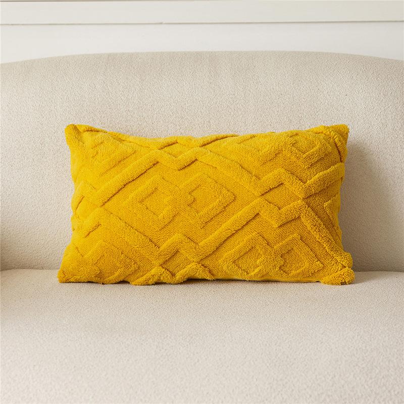 Nový polštář na pohovku Shu bavlněný samet Vzor rýže Obývací pokoj Pohovka Dekorativní povlak na bederní polštář Domácí povlak na polštář