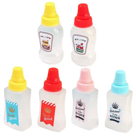 Yousheng 2Pcs Sauce Bottle Good Sealing Anti-leak Dining Room Kitchen Mini Salad Dressing Dispenser Bottle Daily Use