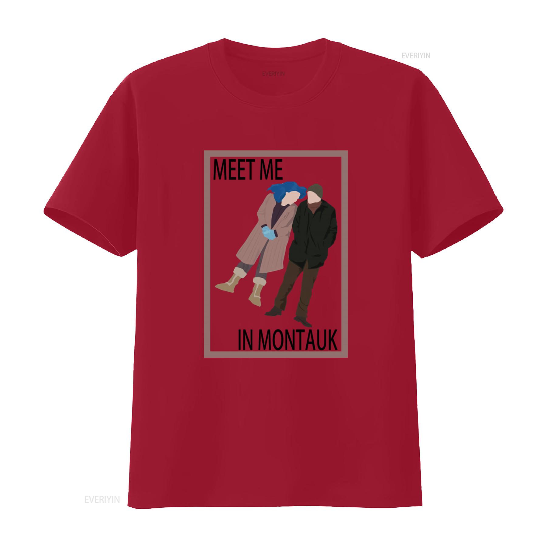 Eternal Sunshine of the Spotless Mind T Shirt Meet Me In Montauk Print vintage Washed Casual Breathable Top For Everyday Wear S