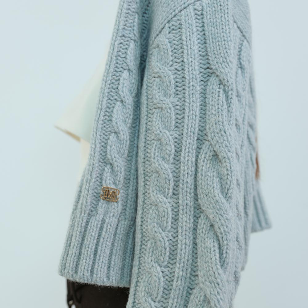 Moonsward Sky Cable Zip-Up Cardigan