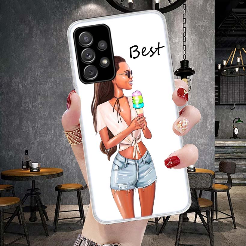 Girls Best Friends Forever BFF Soft Phone Case For Samsung Galaxy A12 A22 A32 A52 A72 A02S A51 A50S A71 A70 A31 A20S Note 20 Ult