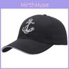 Navy Black Anchor Embroidered Baseball Caps Unisex Hats Men Women Streetwear
