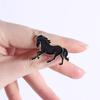 2026 Year of the Horse Enamel Pins Black White Galloping Horse Brooches Elegant Lapel Badges For Outfits Zodiac Gift For Friends