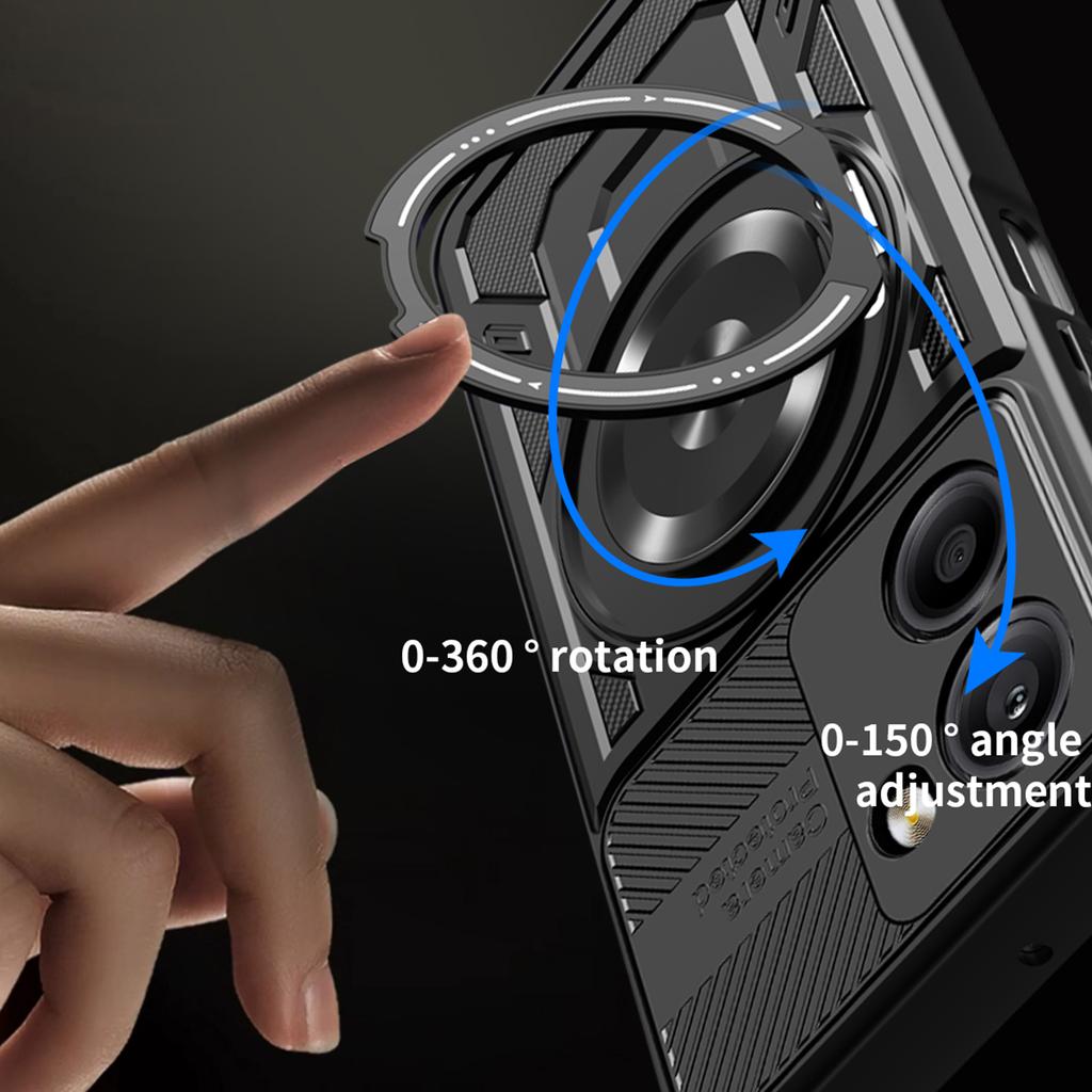 For Xiaomi Redmi A5 4G (171.7mm)/Poco C71 4G Magnetic Case Rotating Kickstand TPU+PC Phone Cover