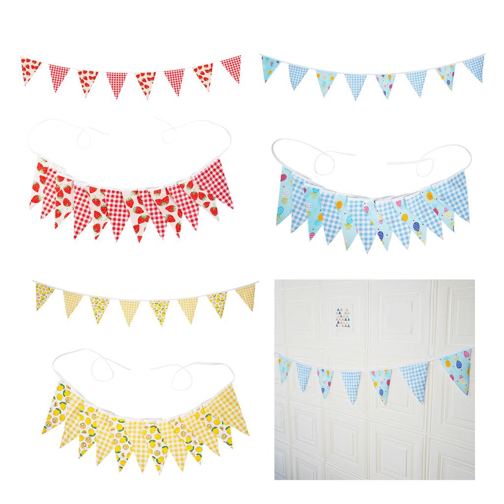 12Pcs 3.2M Long Wedding Banner Fabric Pennant Flags Wedding Hanging Decorations For Holiday Party Indoor and Outdoor