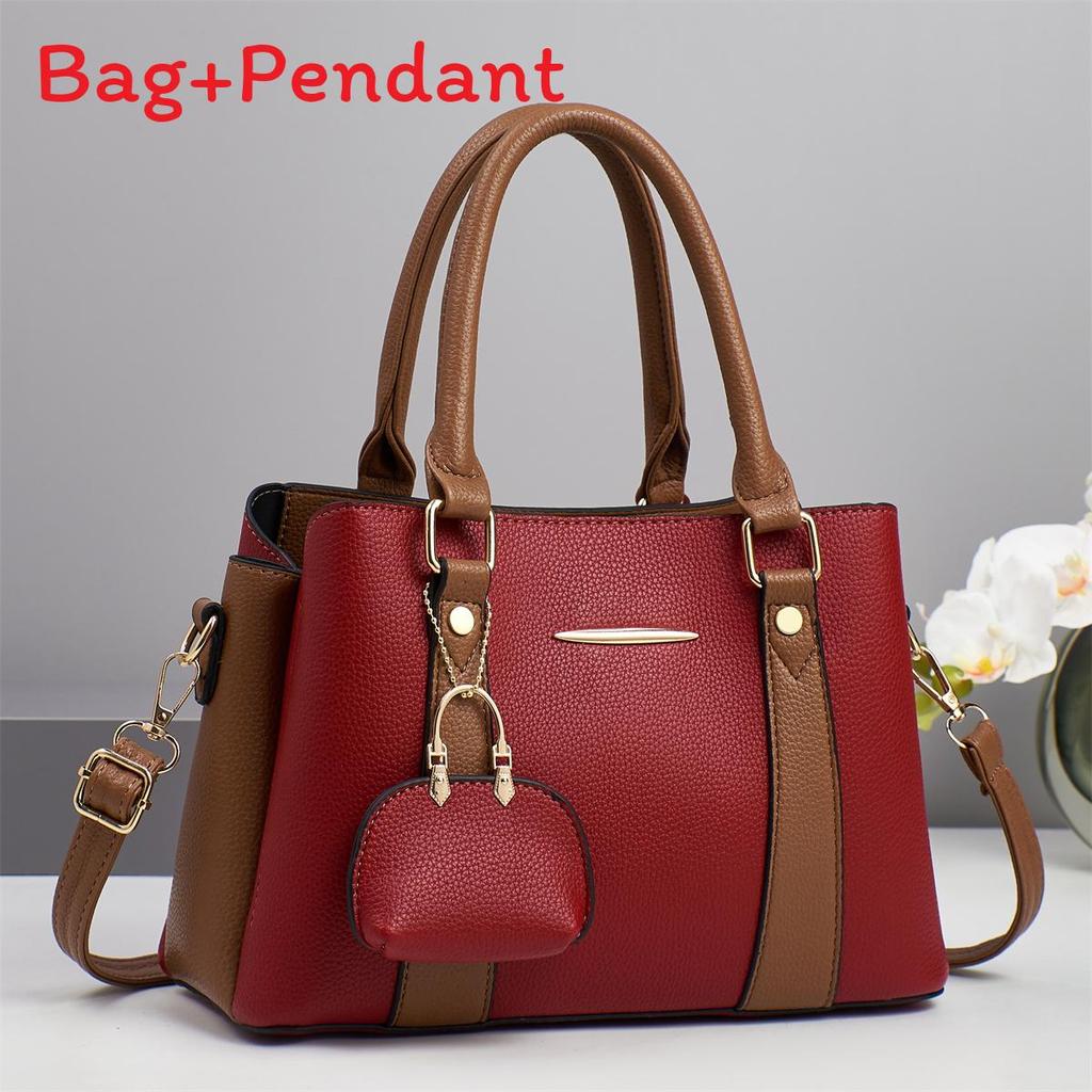 Pu Small Crossbody Bag With Contrast Color Block Pocket For Daily Use