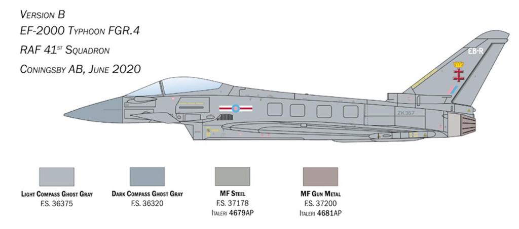 Platz Italeri British Fighter Eurofighter Typhoon Plastic Model Kit IT1457 1/72 FGR.4 (Airplane)