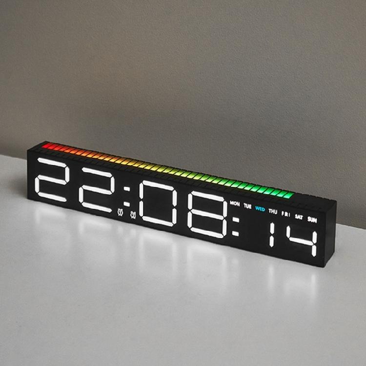 Elegant Bedside Clock With Large Led Screen Date Time 12/24 Display For Students Bedroom or Study