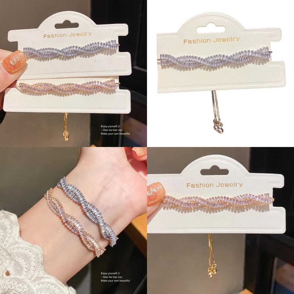 Geometric Adjustable Bracelets For Women With Zirconia Inlay Fashion Jewelry Gift For Winter