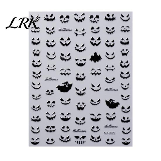 Holiday Party Nail Decals Halloween 3D Embossed Stickers, Skeleton Hand Pumpkin Spider Bat Decor Sticker Art Decals, Gothic Manicure Decoration