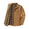 Men's Spring and Fall Lined Jackets Casual Snap Button Overshirt Owboy Style Top