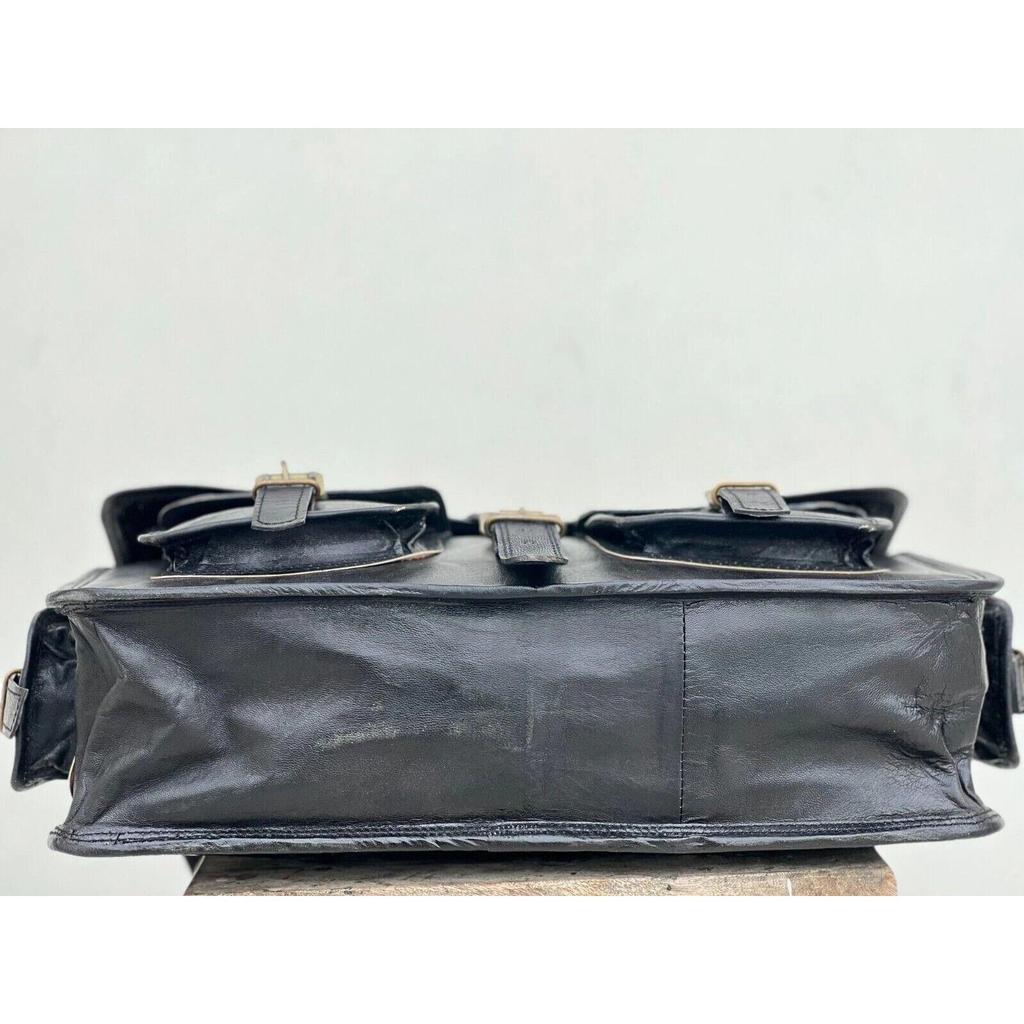 Men's Briefcase Practical Bag Leather Vintage Laptop Messenger Satchel
