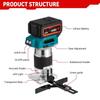 1600W Cordless Wood Router 5 Speeds Brushless Electric Hand Trimmer Portable Woodworking Engraving Slotting Power Tool