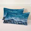 2/3pcs Blue Ocean Wave Pebbles Pattern Duvet Cover Set 1 Duvet Cover 1/3 Pillowcase, Without Core, Soft Beach Pebble Bedding Set