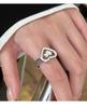 Yinruitai s925 Argent Sterling Cœur Creux Empilables Tendance Coréenne Bagues de Couple pour Femmes