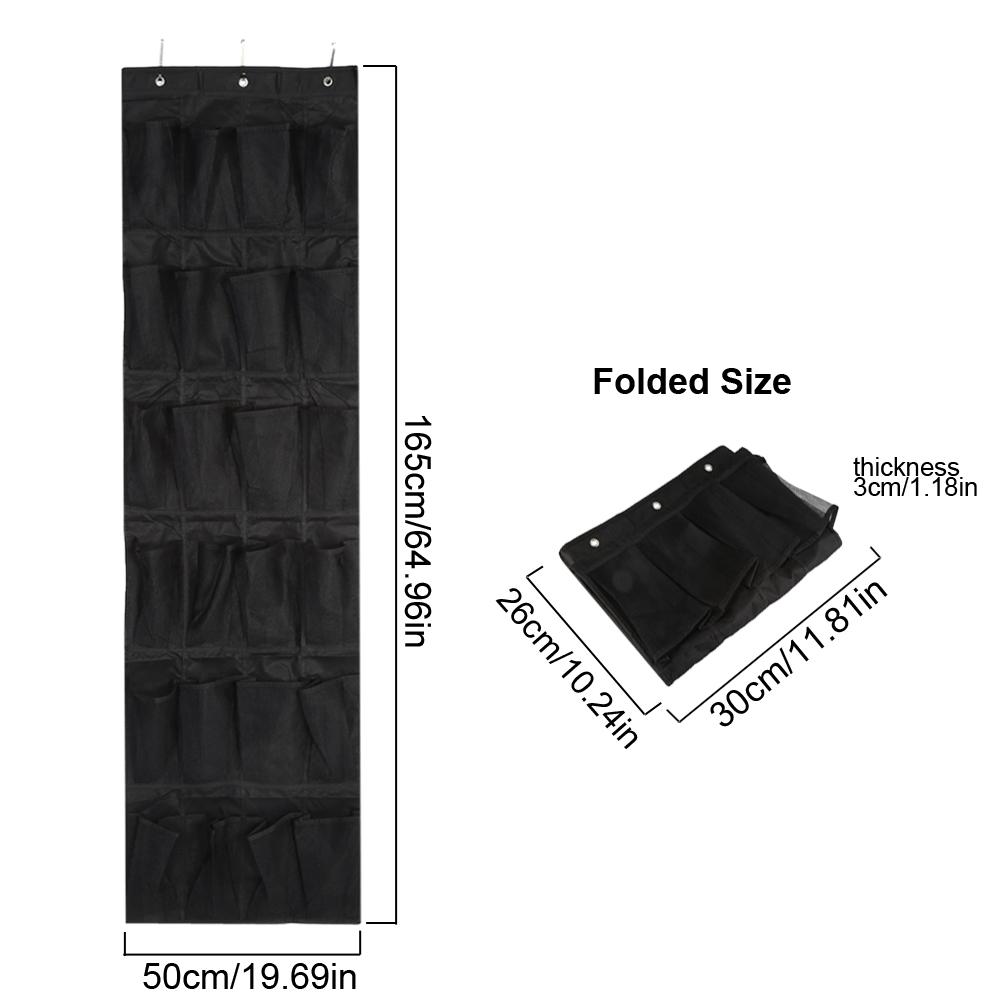 24Pockets NOn woven Household Door Wall Hanging Shoe Storage Bag Organizer Space Saving Rack