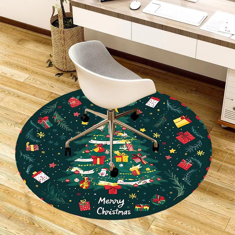 1pc Carpet Chair Mats Christmas Tree Decorations Perfect for Decorating Chairs, Polyester Carpet, for Living Room.YDT648