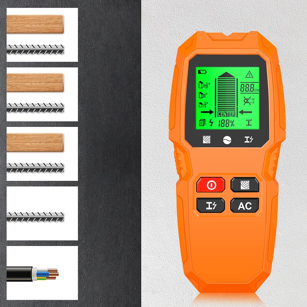 7 In 1 Electric Wall Scanner Sensor with LCD Display Studs Detector High Accuracy for Wood Magnetic Metal AC Wire Finding