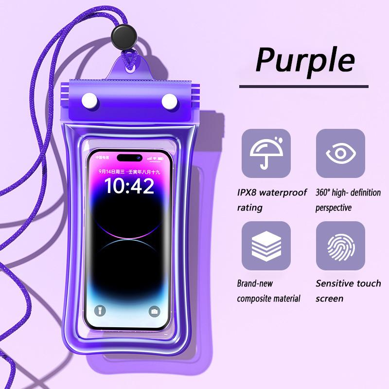 Underwater Phone Protector Touchable Waterproof Transparent with Lanyard Case for Swimming&Diving Universal Sealed CellPhone Bag