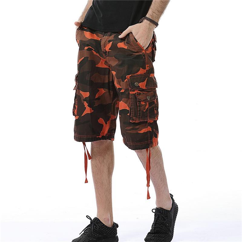 2025 Summer Men's Loose Casual Five-Pocket Work Pants Camouflage Shorts