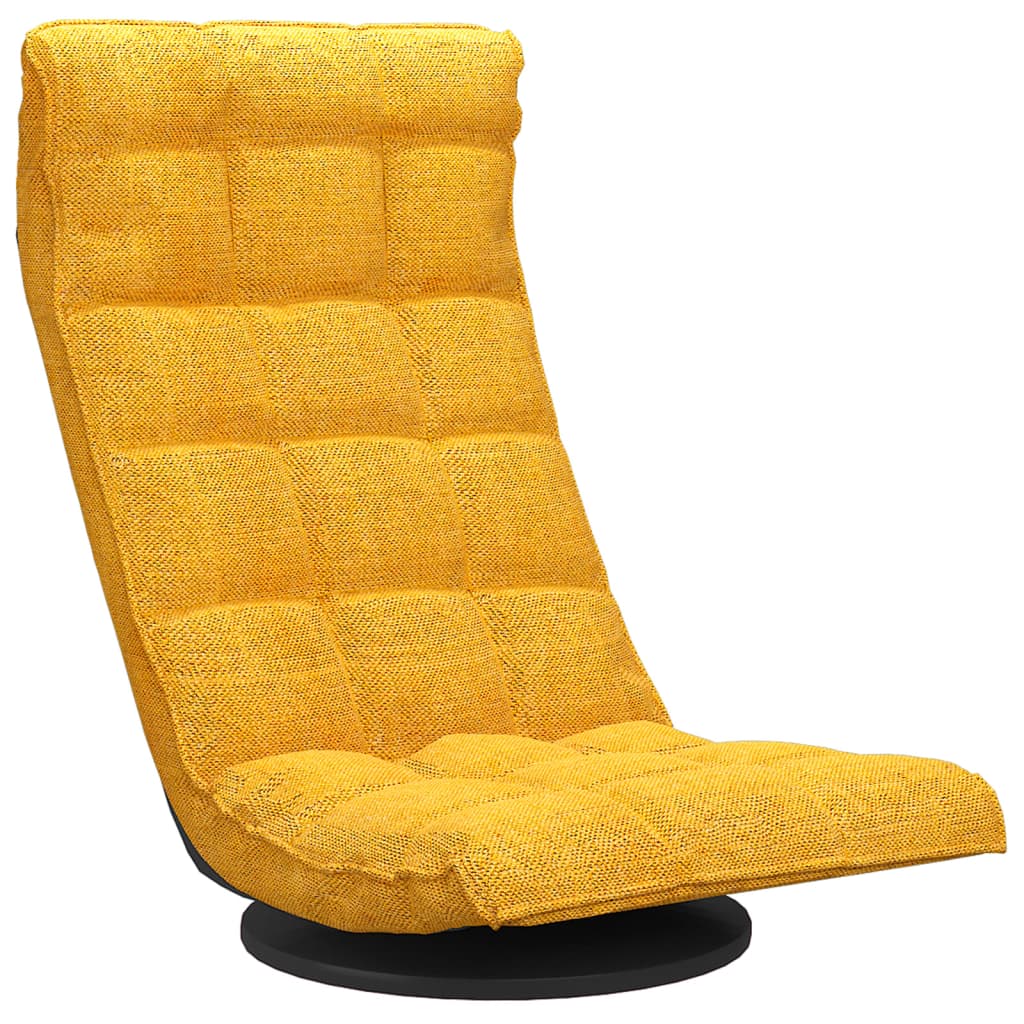 Floor Chair Swivel Mustard Yellow Fabric