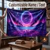Fantasy Magic Theme Throw Blanket Custom Name Text Personalized Blanket Soft Cozy Blanket for Home Sofa Bed