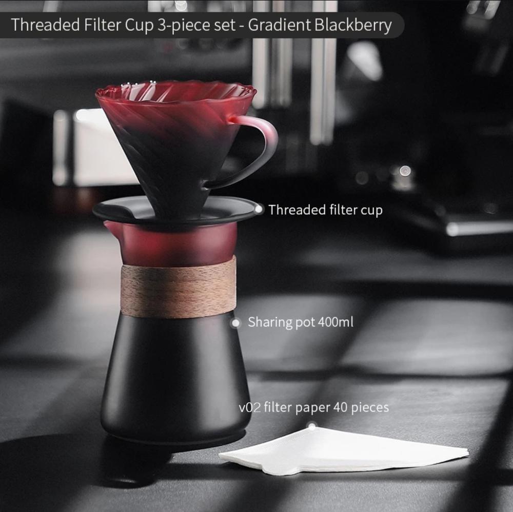 Hand Brewed Coffee Maker Coffee Filter Sharing Pot Set Borosilicate Glass Dripper Set Coffee Server with V02 Coffee Filter