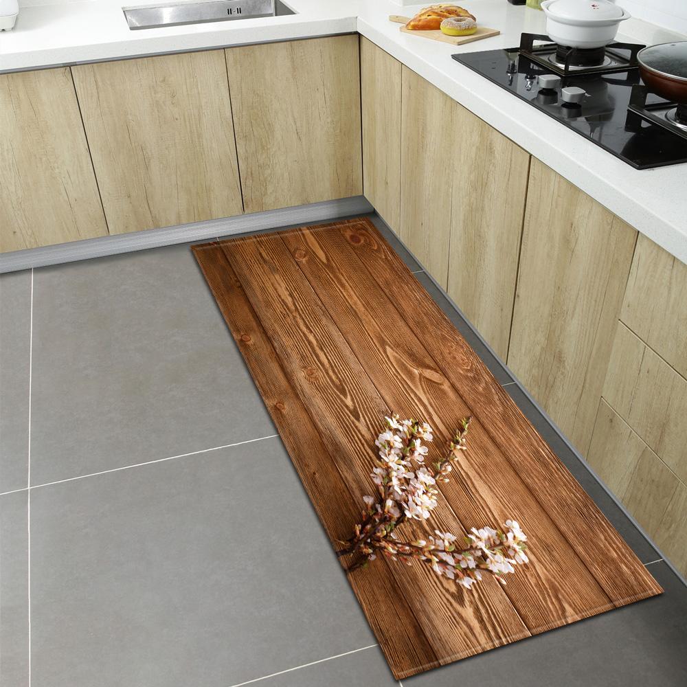 

Кухонний килимок із дерев’яним зерном Килимок для дверей на веранді Підлога біля ліжка для дитячої спальні Нековзкий килим Килим для коридору 40x120cm