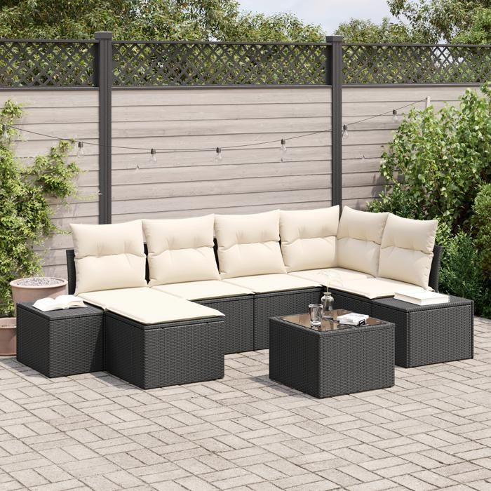 VidaXL Ensemble de canapé de jardin 6 pièces avec coussins marron en poly rattan 3347137