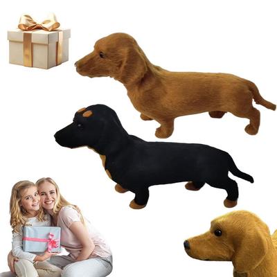 1PCS Simulation Dachshund Plush Animal Model Small Ornament for Emotional Healing Lifelike Dog Puppy Stuffed Toy Decoration HOT