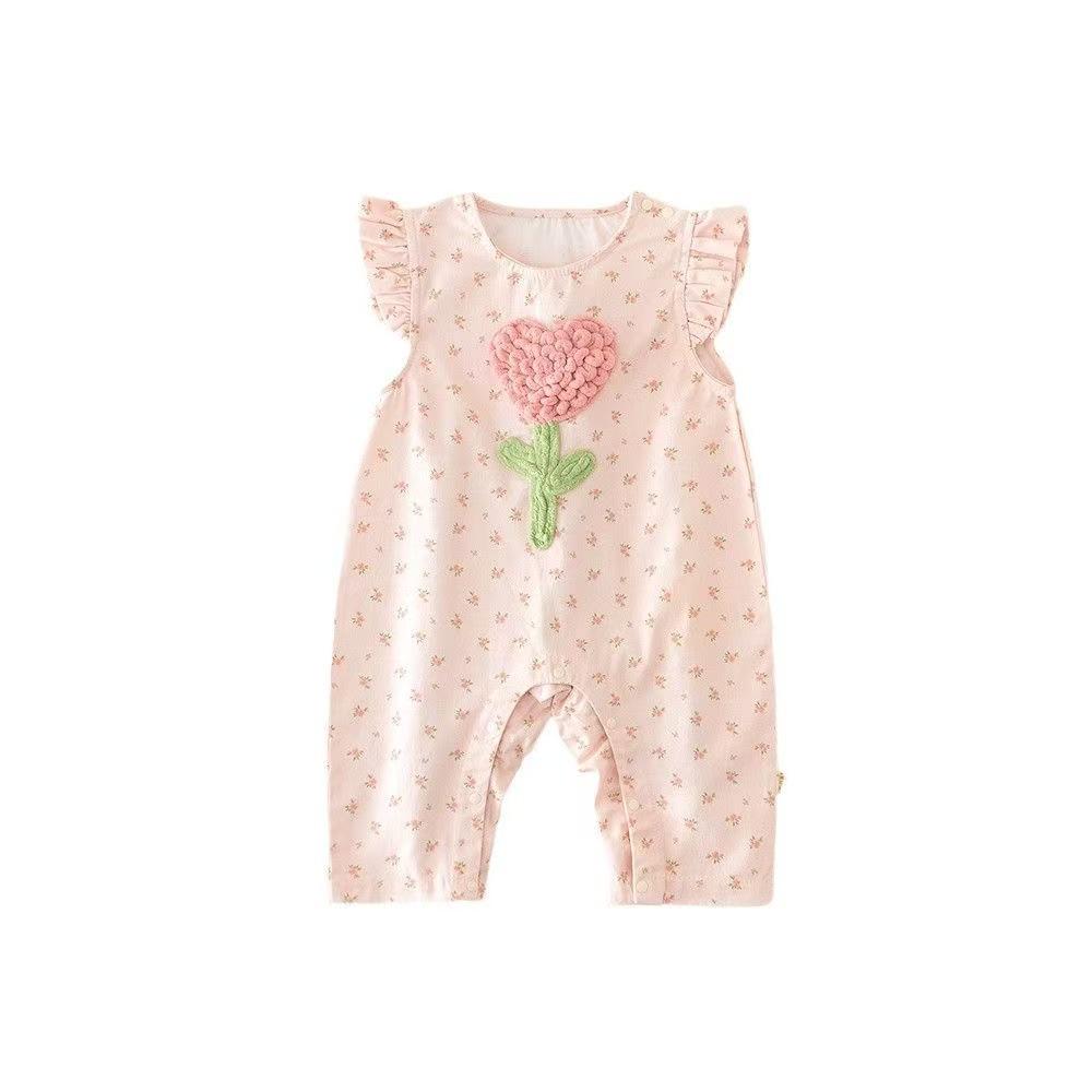 Infant & Toddler Spring/Autumn Girls' Casual Outfit - Super Cute Fashion Two-Piece Set with Outerwear & Bib, Ideal for 100 Days Celebration.