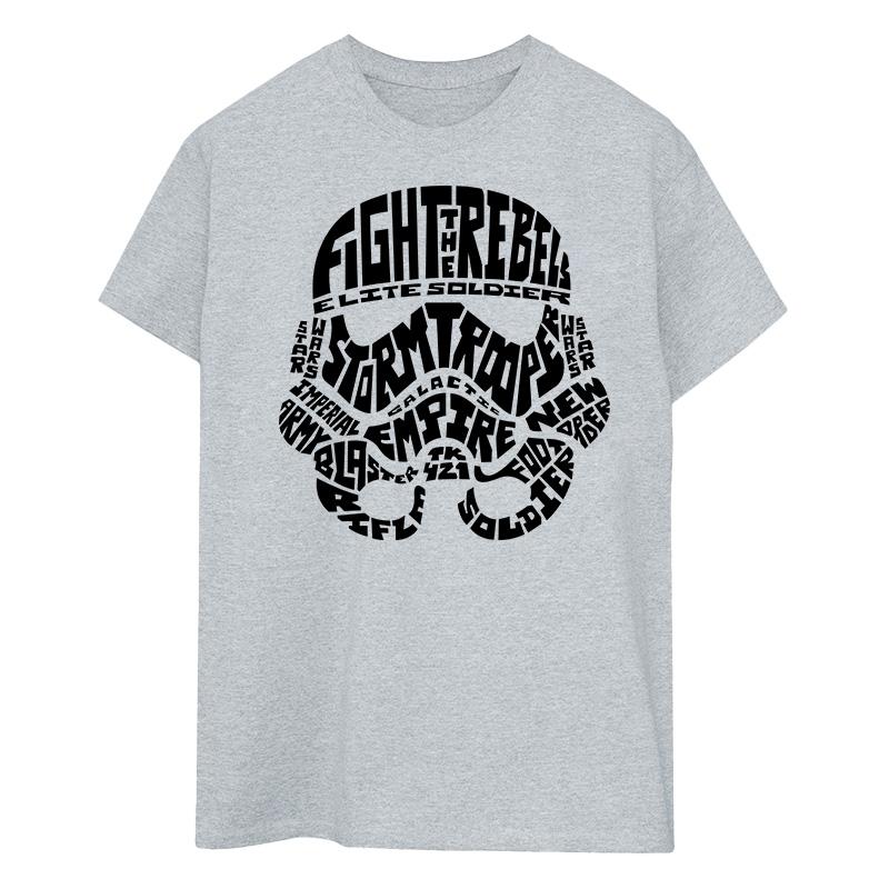 STAR WARS Unisex Adult Stormtrooper Text Head T-Shirt