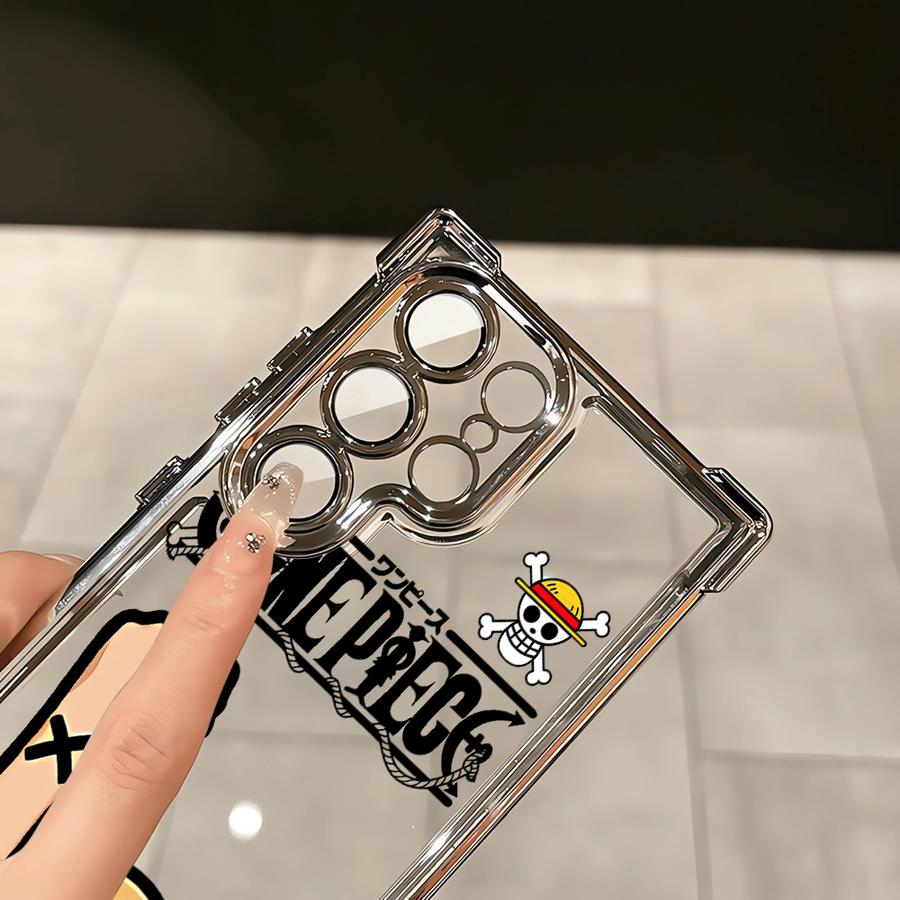 Case for Samsung Galaxy S24 S25 Ultra s24fe s24ultra S22 Ultra S21FE S20 FE S25 Plus S23 Clear Cover Japanese One Piece Anime