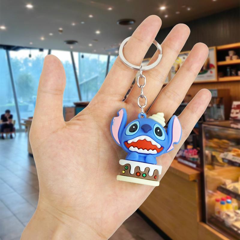 Cartoon Stitch Soft Rubber Keychain - Cute Car or Bag Pendant