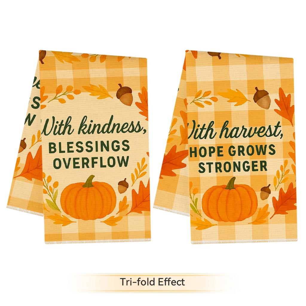 2/4/6pcs set Kitchen Towels Autumn Thanksgiving themed mapleHand Towels Christmas Decorations for Home Noel Dish Towels Gifts