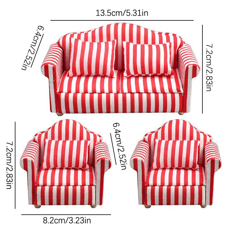 Dollhouse Sofa Micro Scene Handmade Assembly DIY Model Miniature Furniture Playing House Landscape Dolls Accessory