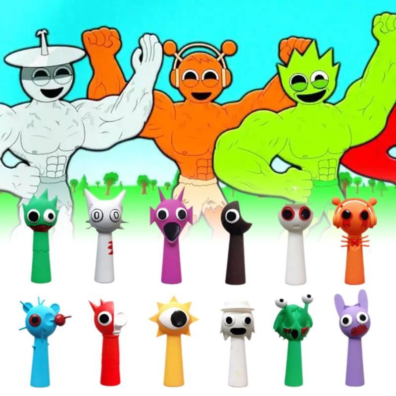 12pcs Sprunki Game Figurine Model Toys Doll Cake Decoration Children Pvc Gifts