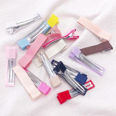 Eendenbek Haarclip voor Kinderen, Half Omwikkelde Stof met Lint, Doe-het-zelf Accessoires