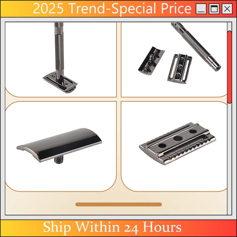 The New Safety Double Edge Razor For Men Barber Straight Razor Holder Men s Shaving Face Razor Blades Shaving Machine чёрный