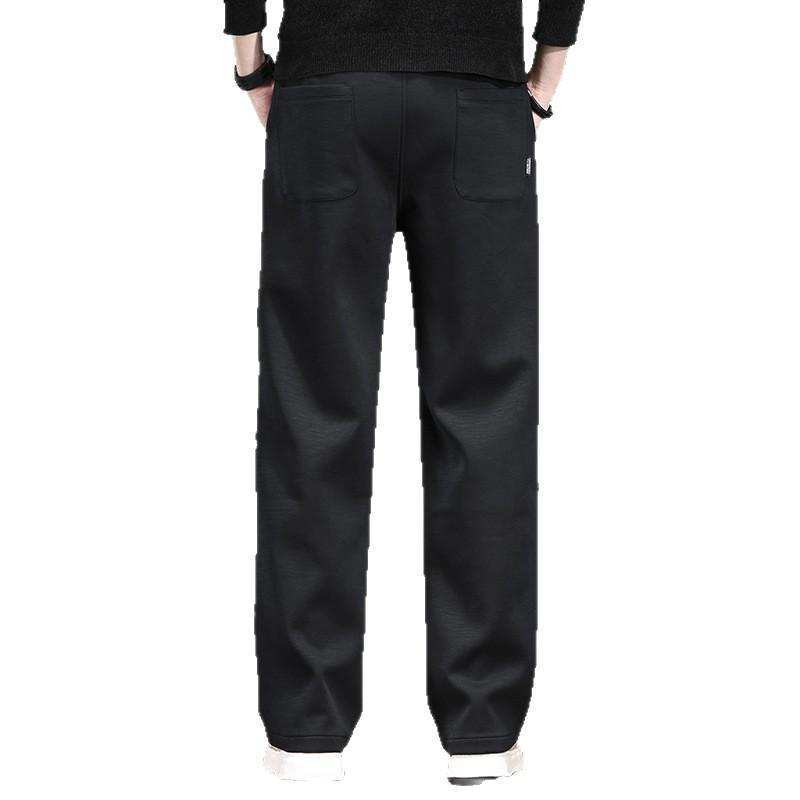 Heavy high-end casual pants men's new autumn and winter loose straight trousers drawstring air layer elastic sweatpants