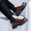 Trendy and fashionable hot selling Man Leather Men's shoes with thick soles and elevated height  Youth and adult party shoes
