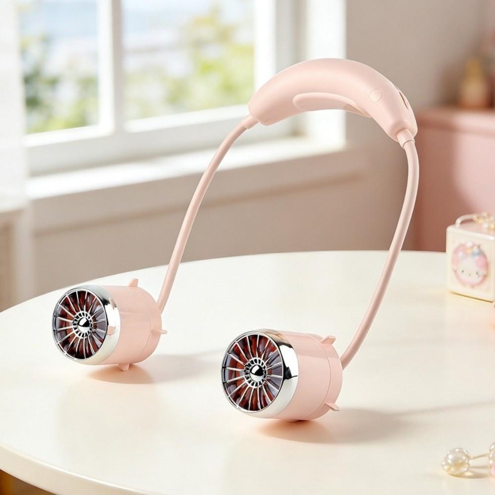 360° Bendable Neck Electric Fan USB Rechargeable Around Neck Cooler Hanging Neck  Fan  Lazy People