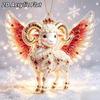 2D Acryl Sternzeichen Steinbock Weihnachtsbaum Anhänger Glücksbringendes Rot-Gold Design Für Rückspiegel Neujahr Hausdekoration